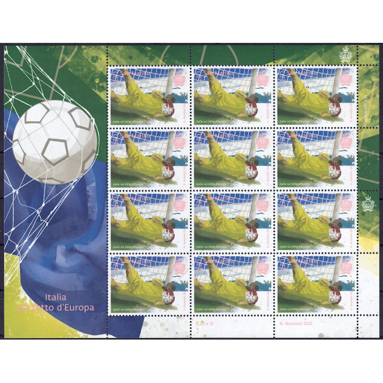 SAN MARINO 2021 Italy European Champion m/s MNH**