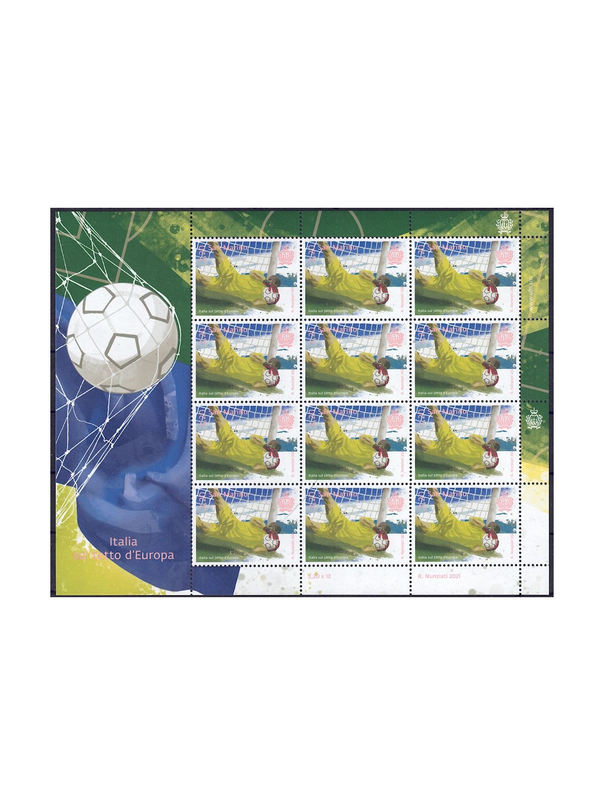 SAN MARINO 2021 Italy European Champion m/s MNH**