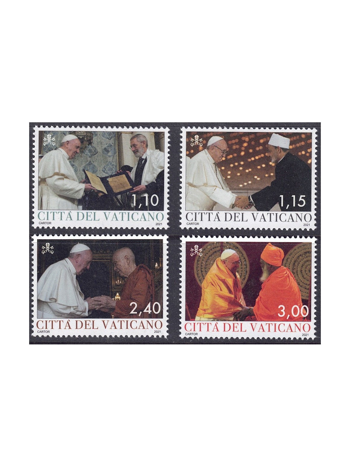 VATICANO 2021 Pontificato di Papa Francesco 4v MNH**
