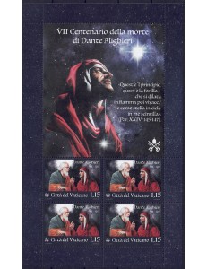 VATICAN 2021 Dante Alighieri m/s MNH**