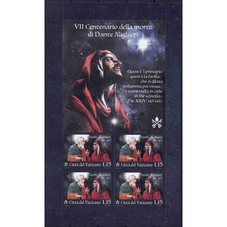 VATICAN 2021 Dante Alighieri m/s MNH**