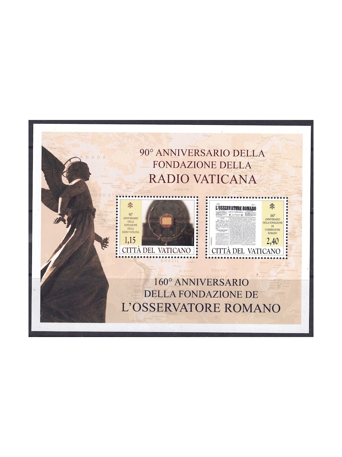 VATICAN 2021 Vatican Radio and Osservatore Romano s/s MNH**