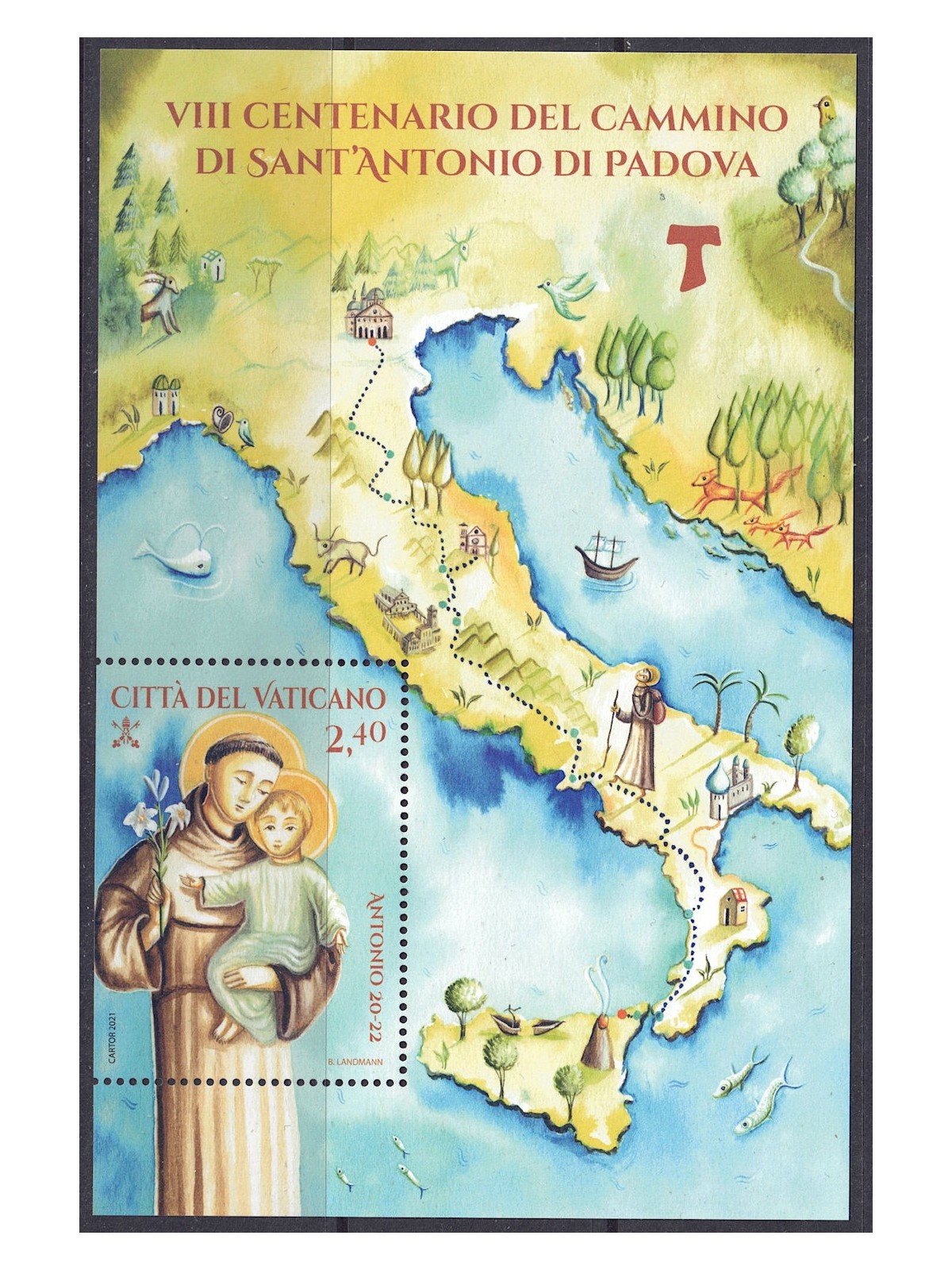 VATICANO 2021 Cammino di Sant'Antonio BF MNH**