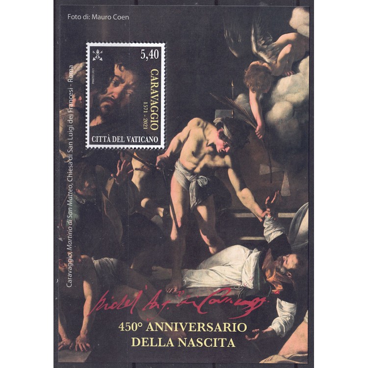 VATICANO 2021 Caravaggio BF MNH**