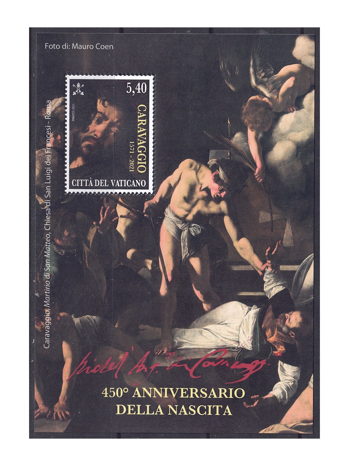 VATICANO 2021 Caravaggio BF MNH**
