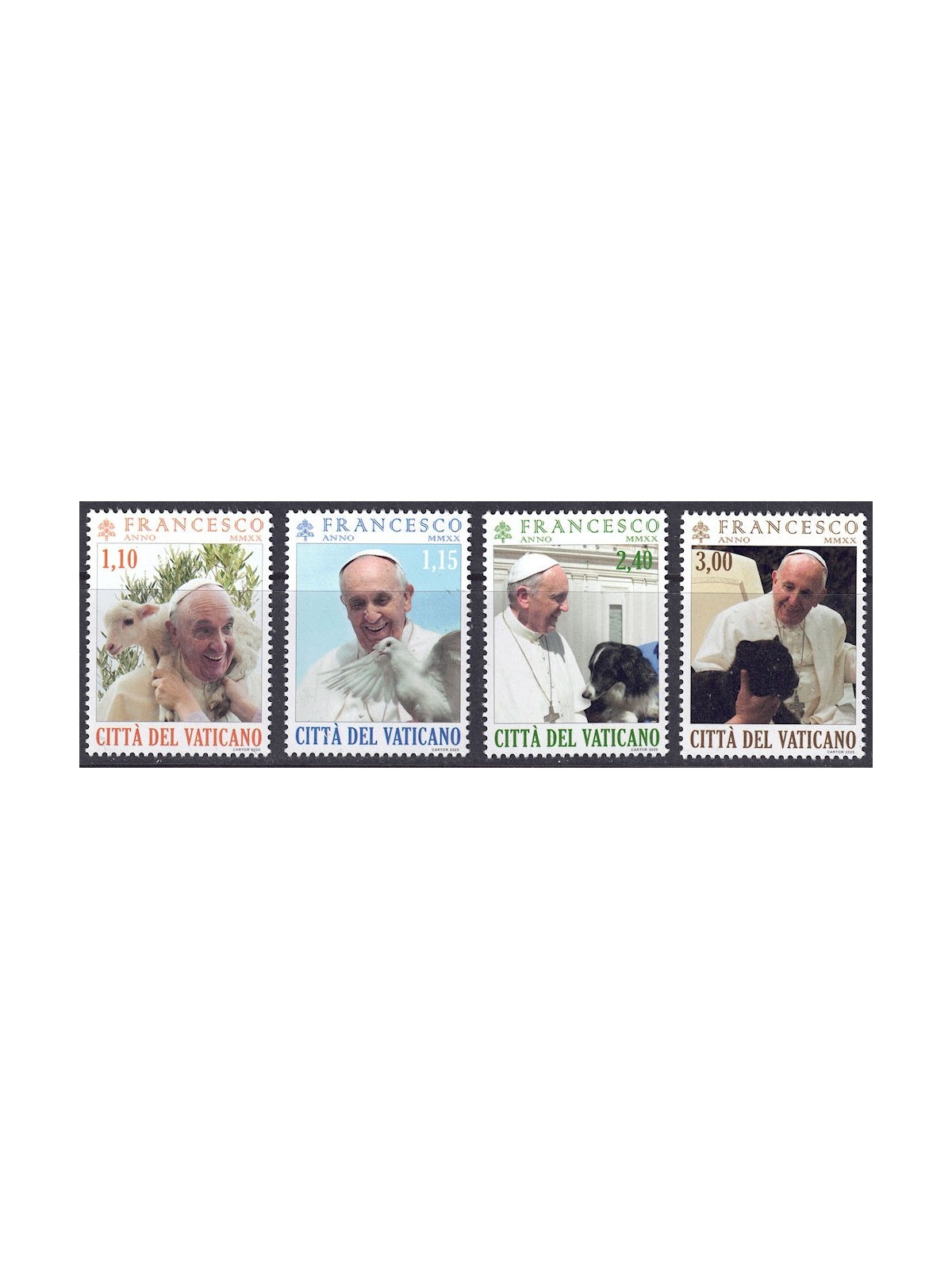 VATICANO 2020 Pontificato di Papa Francesco 4v MNH**