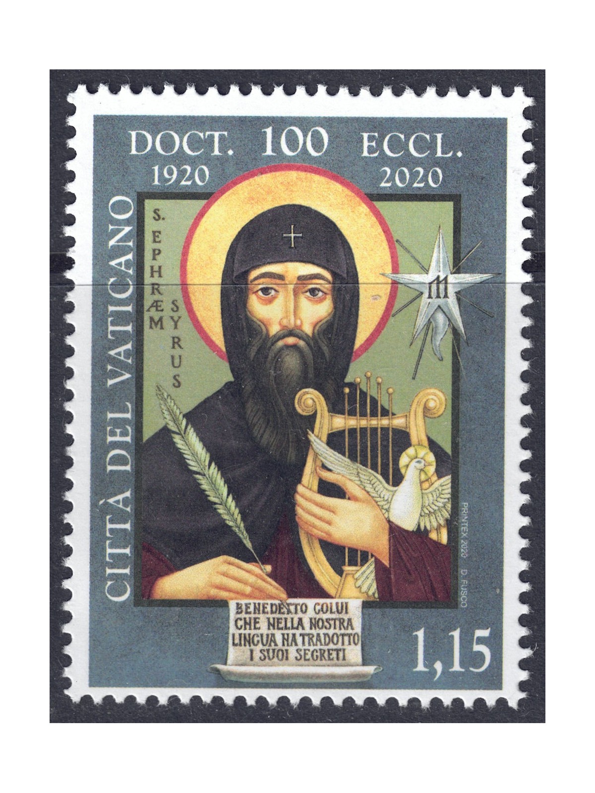 VATICAN 2020 Saint Ephrem the Syrian MNH**