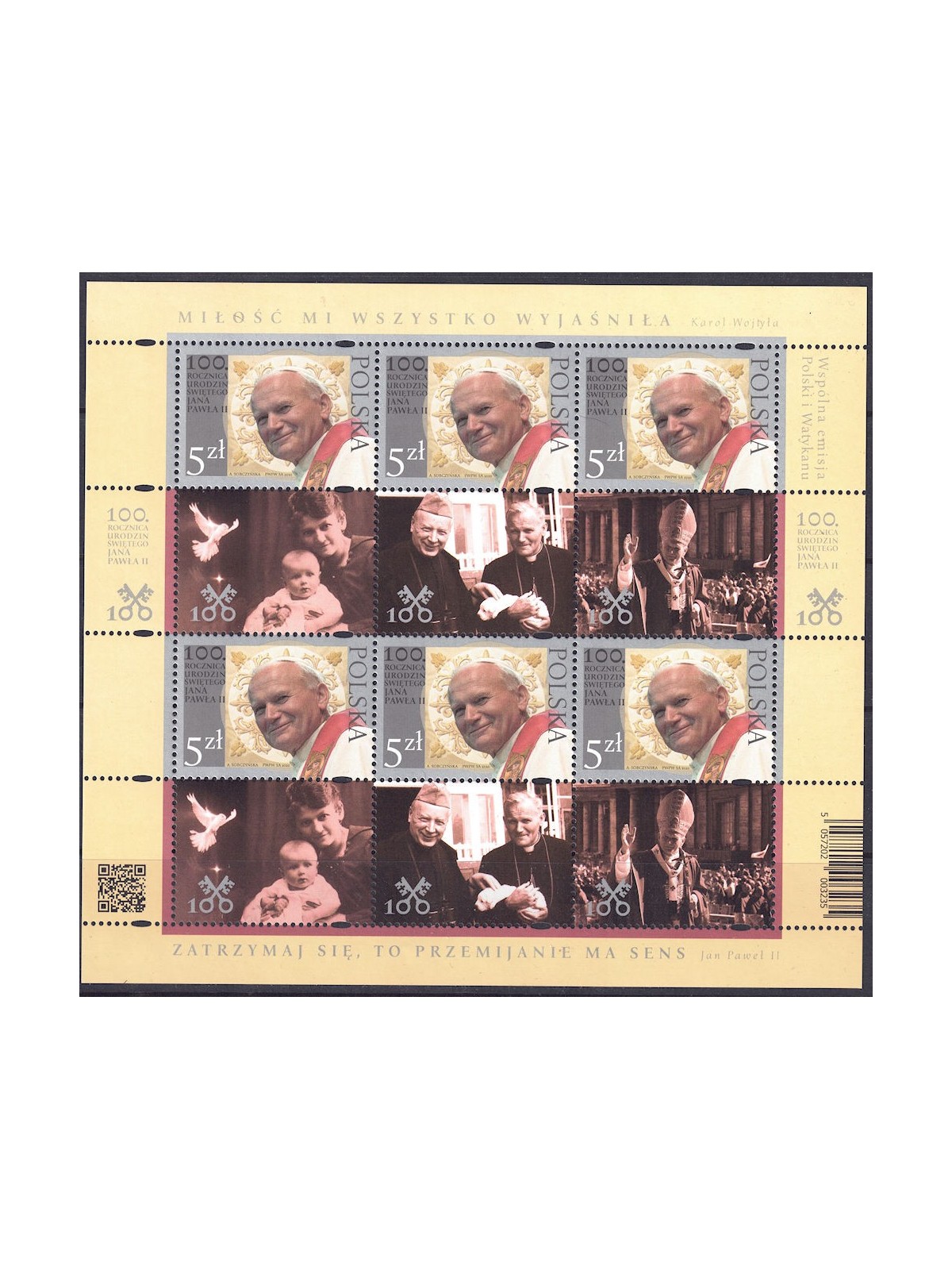 POLAND 2020 John Paul II m/s MNH**