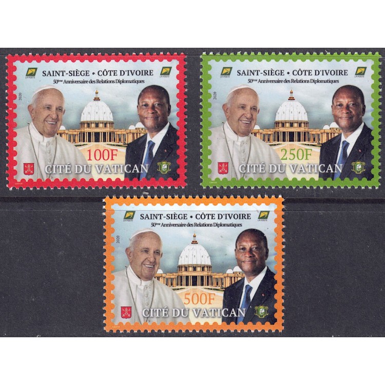 IVORY COAST 2020 Diplomatic relations 3v MNH**