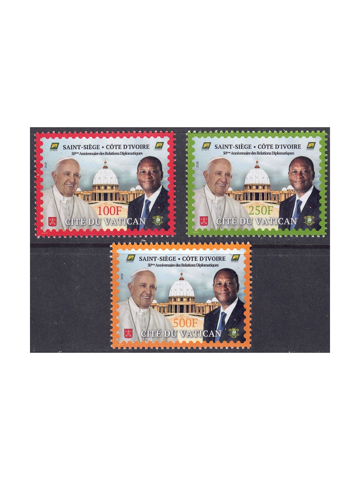 IVORY COAST 2020 Diplomatic relations 3v MNH**
