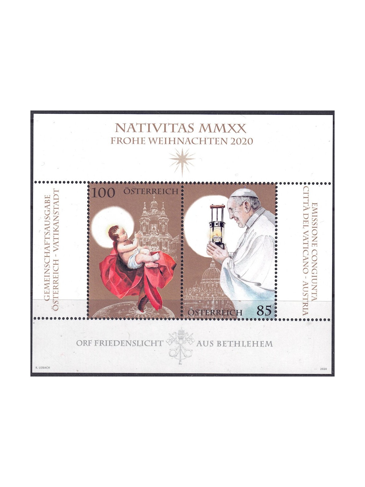 AUSTRIA 2020 Natale BF MNH**