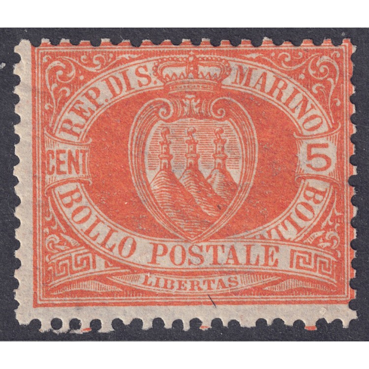 SAN MARINO 1877-90 5c orange MNH** ©