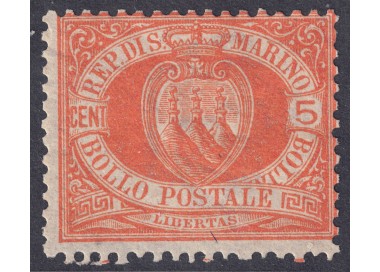 SAN MARINO 1877-90 5c orange MNH** ©