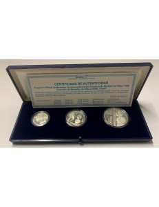 MESSICO 1986 Set Di 3 Monete in argento Campionato Calcio (2° serie)