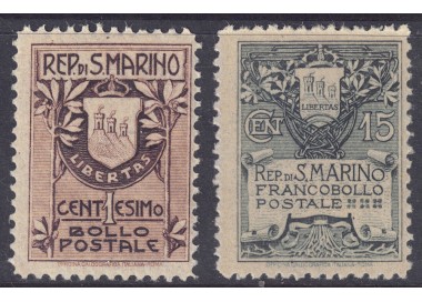 SAN MARINO 1910 Stemma 2v MNH** ©