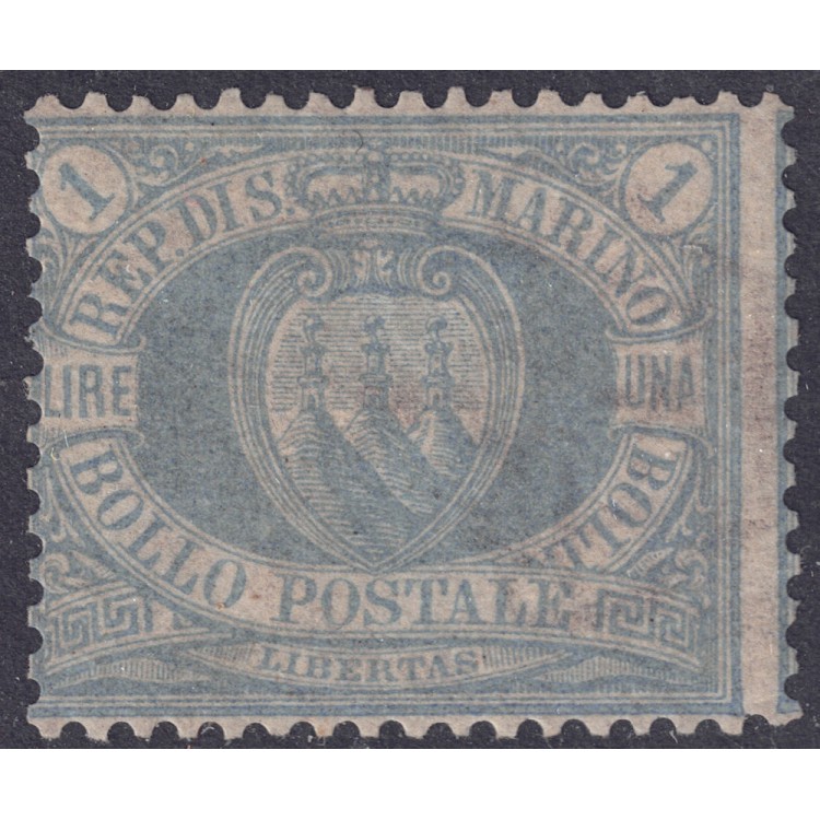 SAN MARINO 1894-99 1£ blue grey MNH** ©
