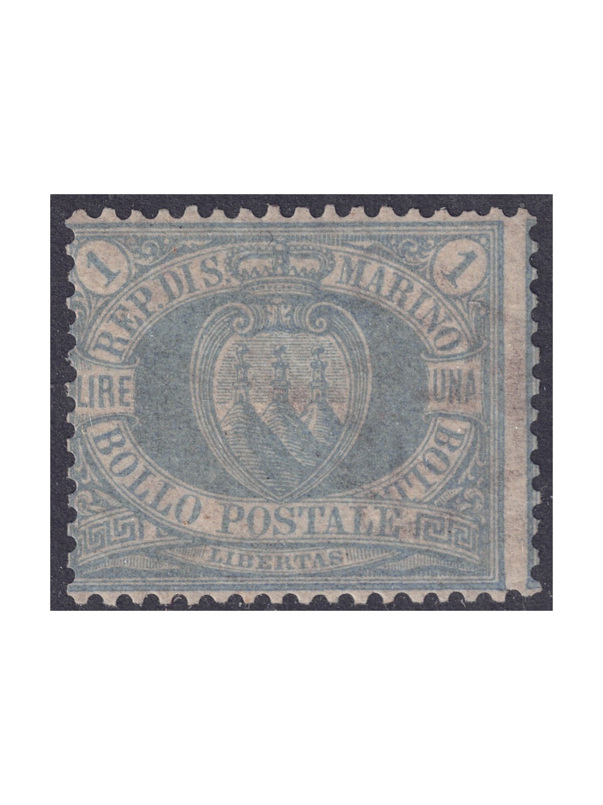 SAN MARINO 1894-99 1£ azzurro grigio MNH** ©