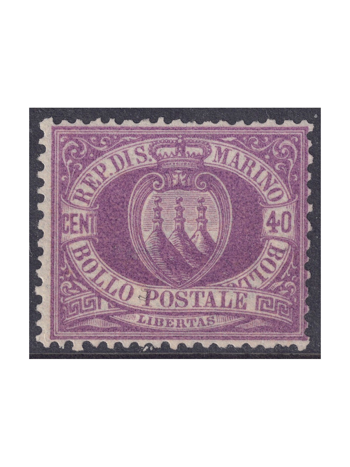SAN MARINO 1877-90 40c violetto bruno MNH** ©