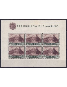 SAN MARINO 1951 View (airmail) s/s MNH** ©