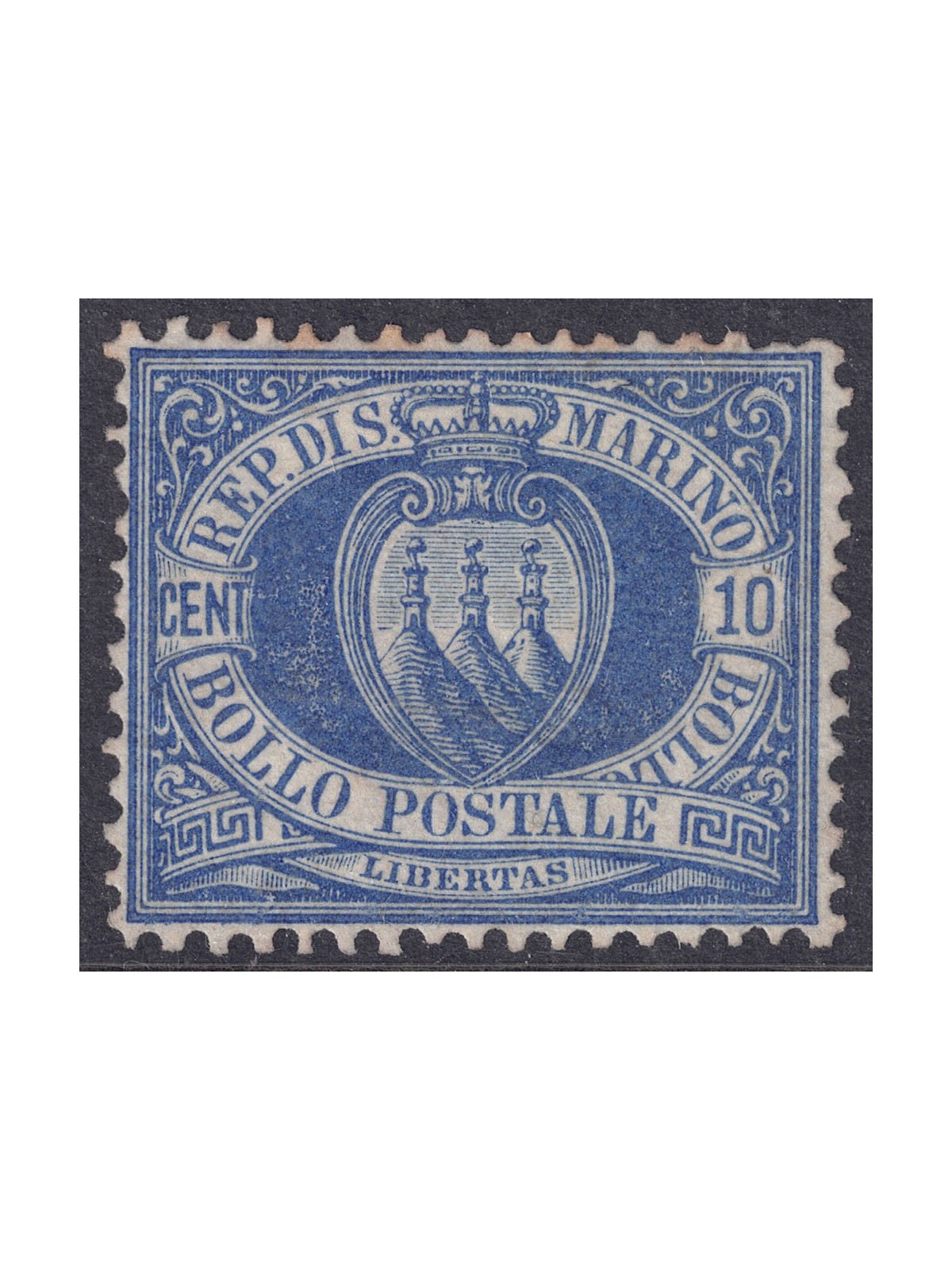 SAN MARINO 1877-90 10c azzurro MNH**