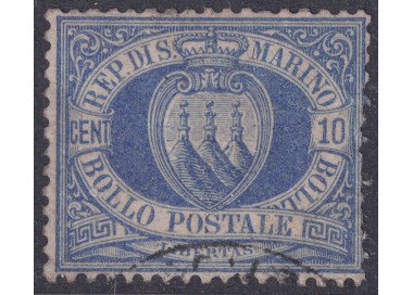 SAN MARINO 1877-90 10c US ultramarine