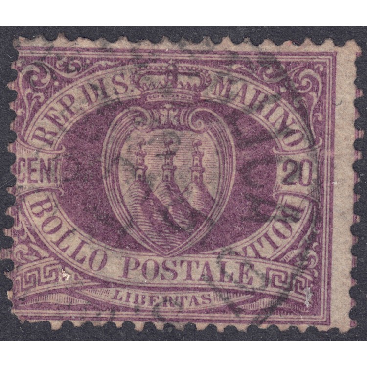 SAN MARINO 1894-99 20c lilla viola us