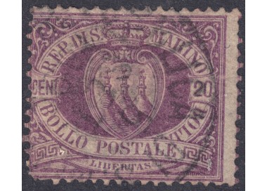 SAN MARINO 1894-99 20c lilla viola us