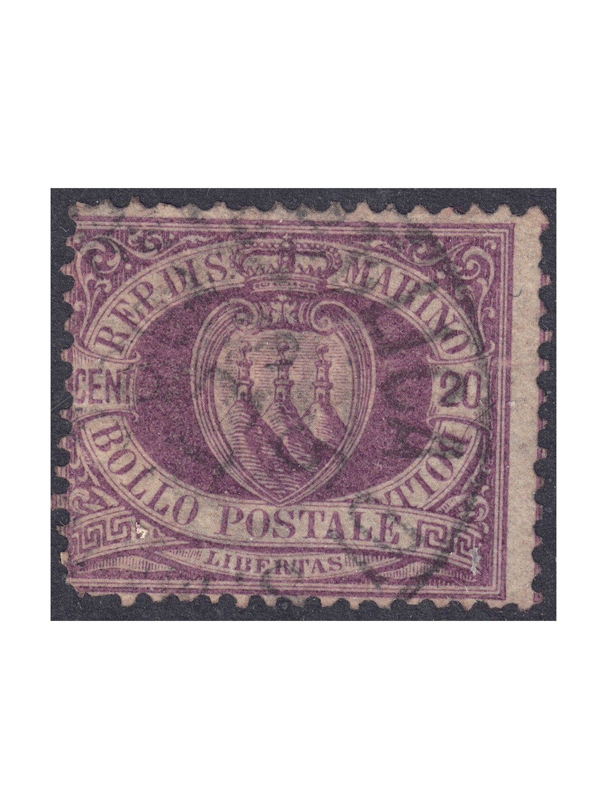 SAN MARINO 1894-99 20c lilla viola us
