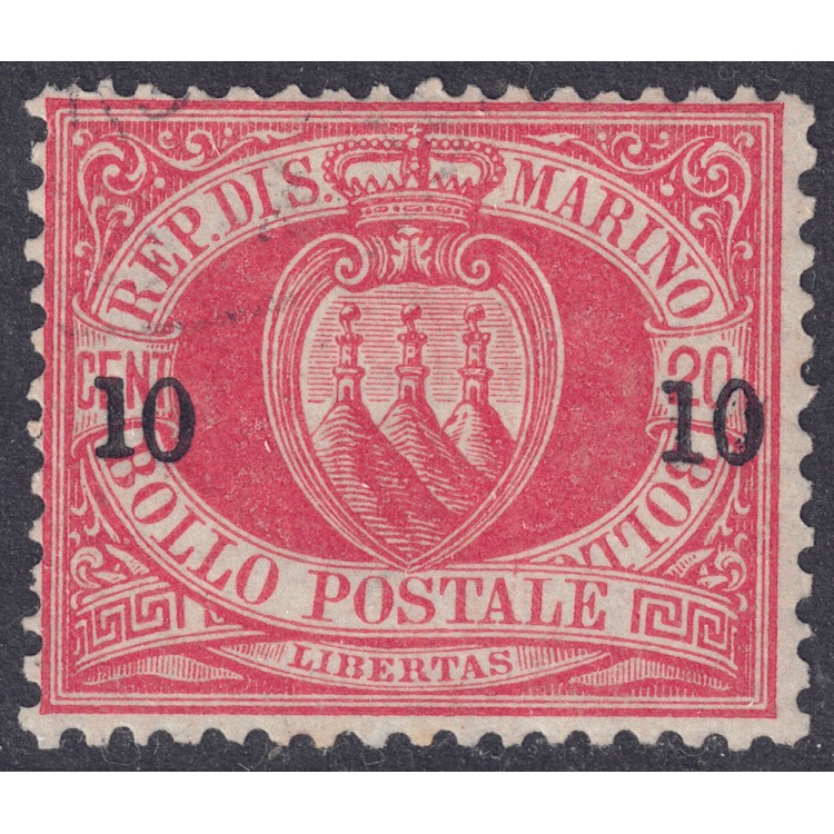 SAN MARINO 1892 10c on 20c red (11) MNH**