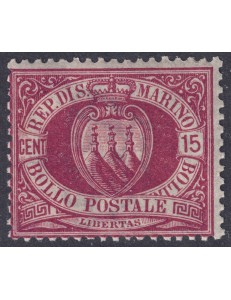 SAN MARINO 1892-94 15c carmine brown MNH**