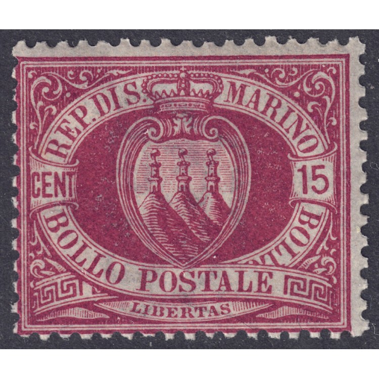 SAN MARINO 1892-94 15c carmine brown MNH**