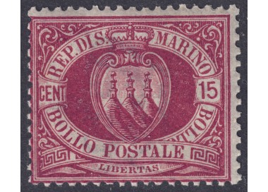 SAN MARINO 1892-94 15c carmine brown MNH**