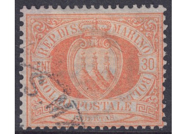 SAN MARINO 1892-94 30c arancio us