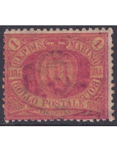 SAN MARINO 1892-94 1£ red on yellow MNH**