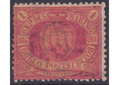 SAN MARINO 1892-94 1£ rosso su giallo MNH**