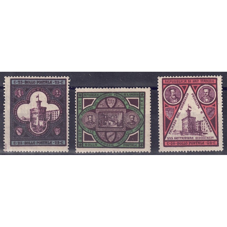 SAN MARINO 1894 Palazzo del governo 3v MNH**