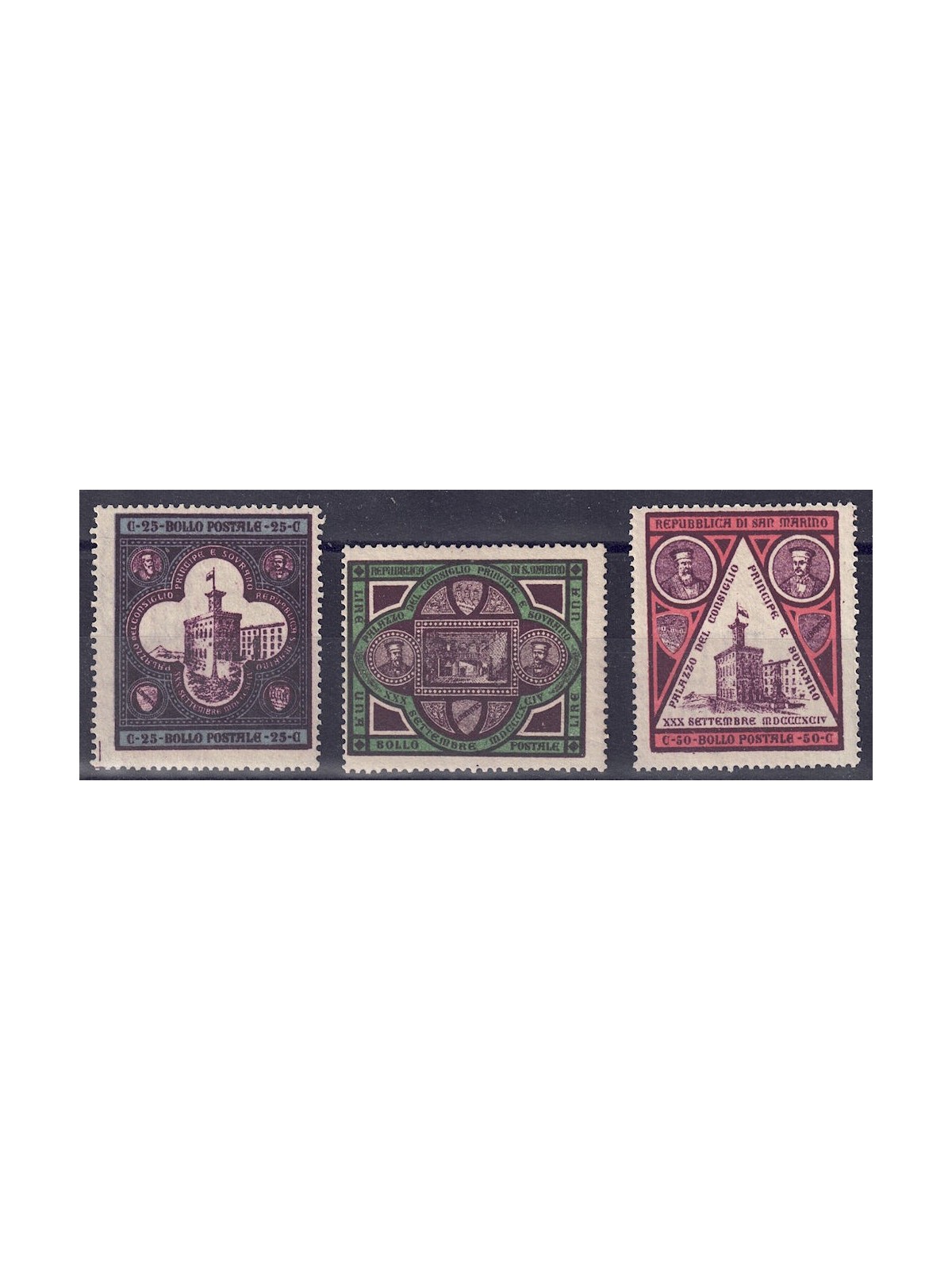 SAN MARINO 1894 Palazzo del governo 3v MNH**