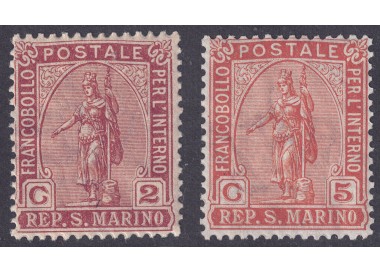 SAN MARINO 1899 Statua della Libertà 2v MNH**