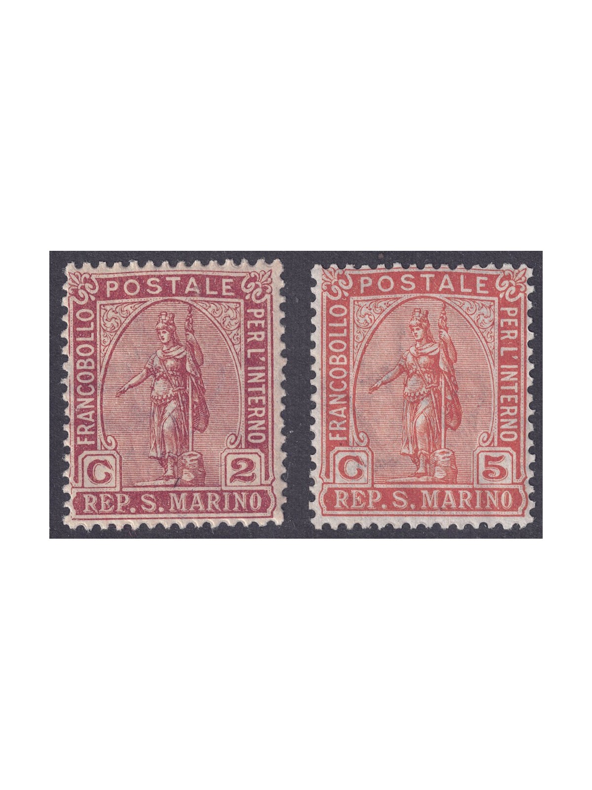 SAN MARINO 1899 Statue of Liberty 2v MNH**
