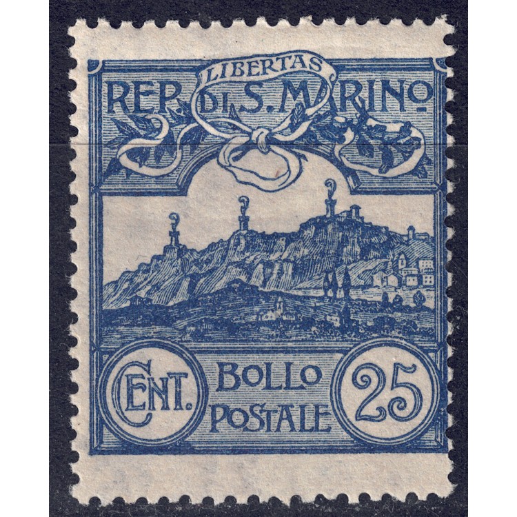 SAN MARINO 1903 25c azzurro MNH**