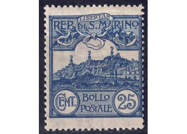 SAN MARINO 1903 25c blue MNH**