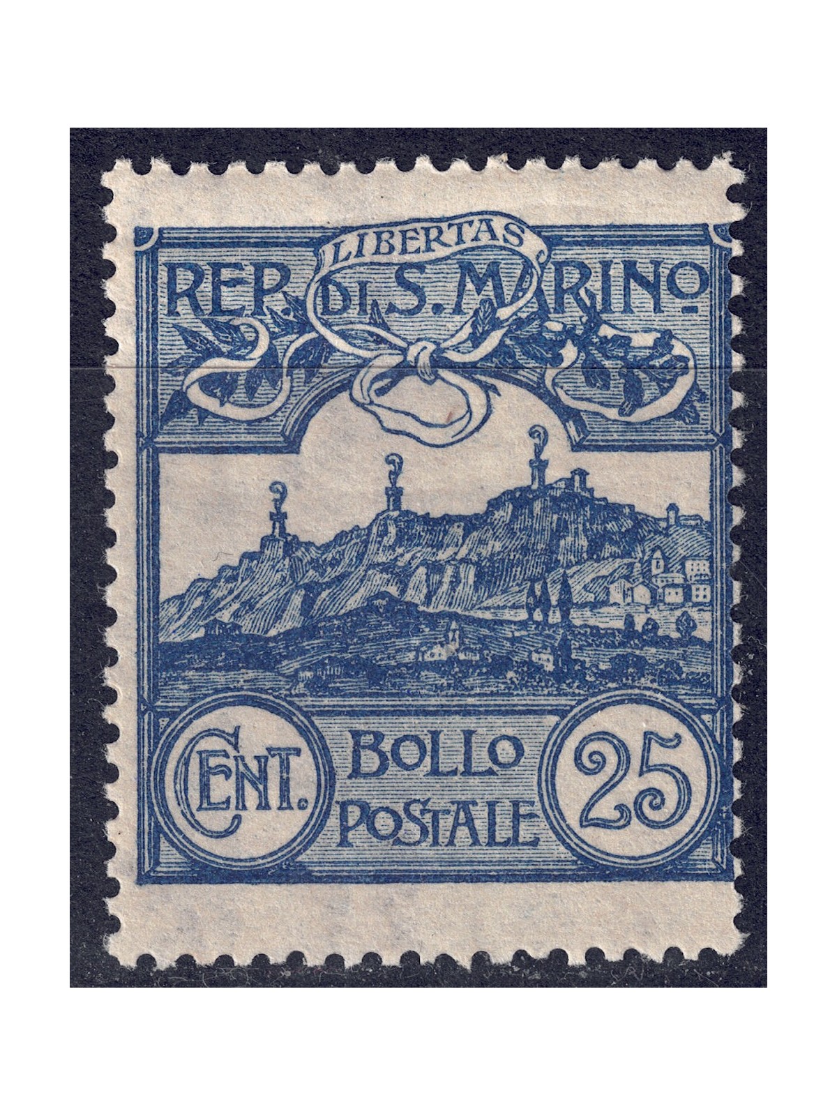 SAN MARINO 1903 25c azzurro MNH**