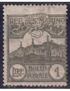 SAN MARINO 1903 £1 olive MNH**