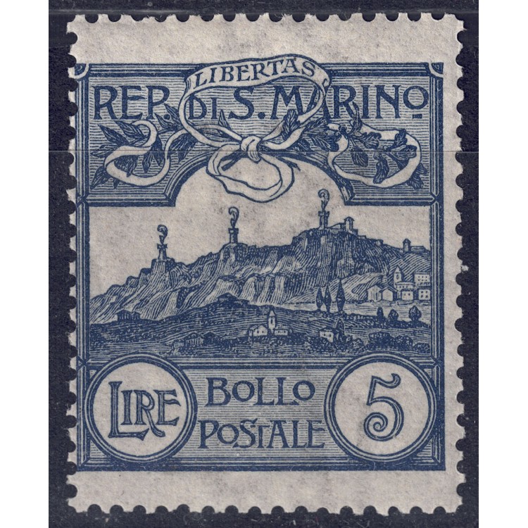 SAN MARINO 1903 5£ ardesia MNH**