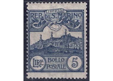 SAN MARINO 1903 £5 slate MNH**