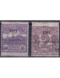 SAN MARINO 1917 Pro Combatants 2v MNH**