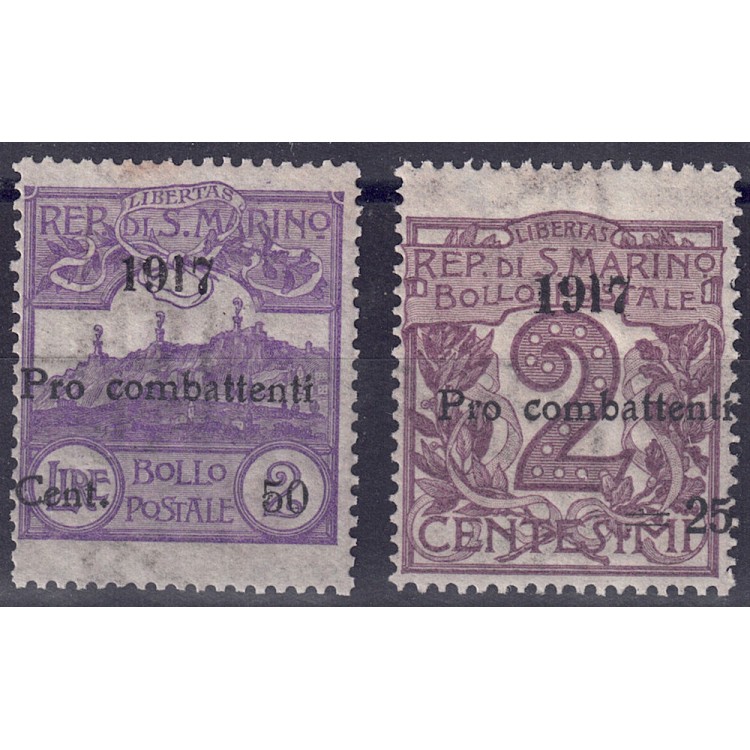 SAN MARINO 1917 Pro combattenti 2v MNH**