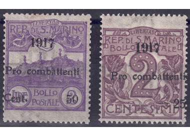 SAN MARINO 1917 Pro Combatants 2v MNH**