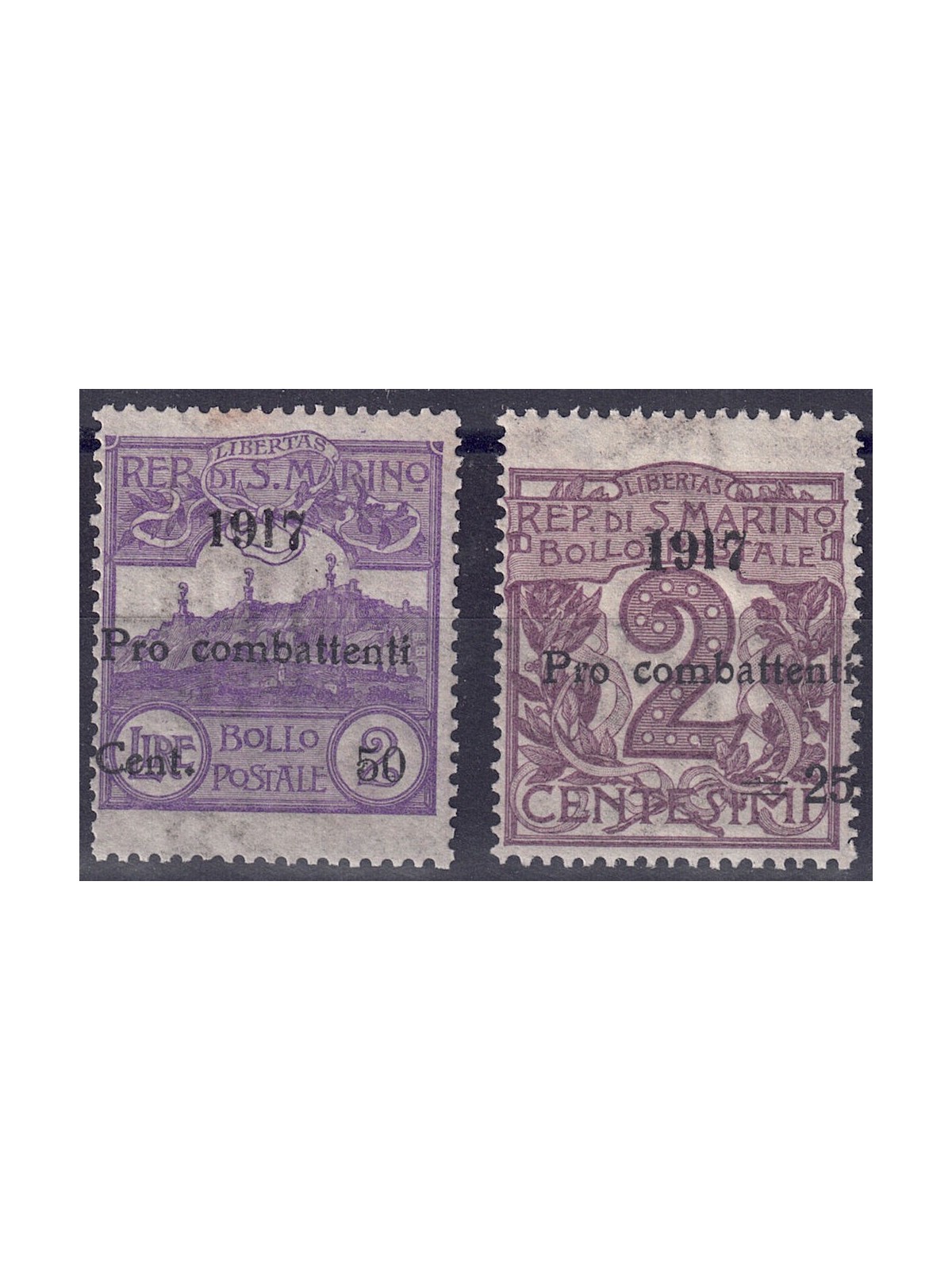 SAN MARINO 1917 Pro Combatants 2v MNH**