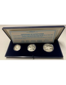 MEXICO 1986 Set of 3 Silver Coins Football Championship (4th series)